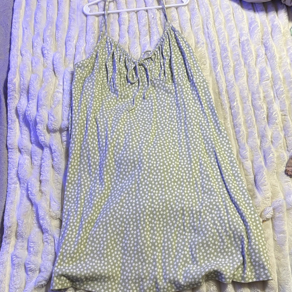 American Eagle Green Polka Dot Midi Dress